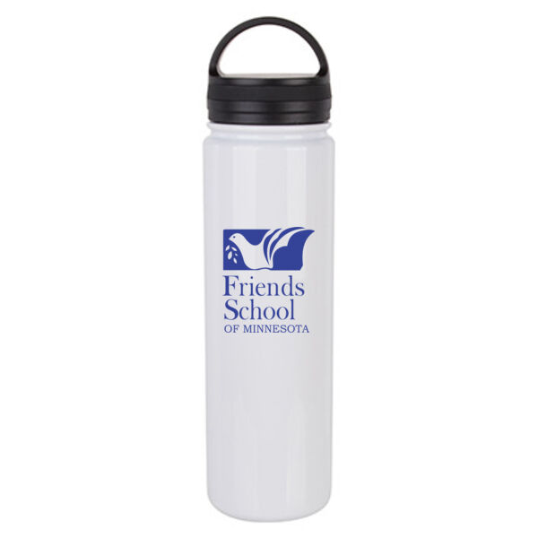 23oz Stainless Steel Flask Bottle w/ Portable Lid - Sublimated Logo Thumbnail