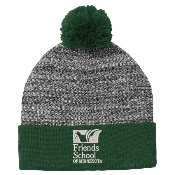 Sport-Tek ® Heather Pom Pom Beanie - Embroidered Logo Thumbnail