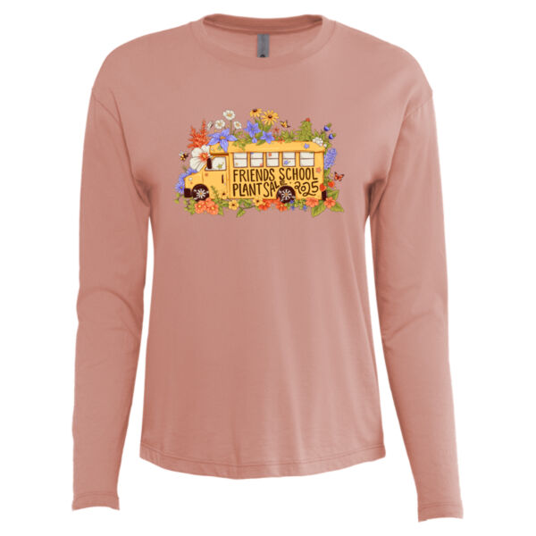 Next Level Womens Cotton Relaxed Long Sleeve T Shirt - Printed Logo Thumbnail