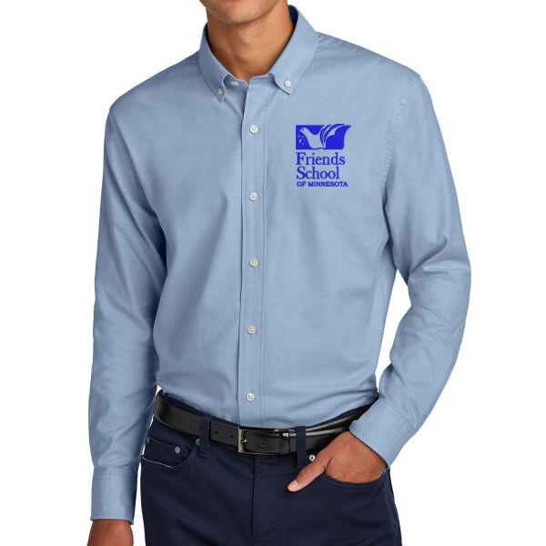 Mercer + Mettle Long Sleeve Modern Oxford Shirt - Embroidered Logo Thumbnail